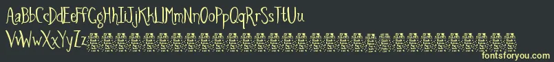 SpidersandsparrowsDemo Font – Yellow Fonts on Black Background