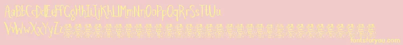 SpidersandsparrowsDemo Font – Yellow Fonts on Pink Background