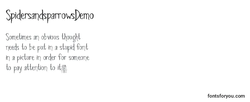 Review of the SpidersandsparrowsDemo Font