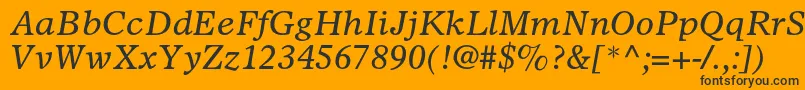 OlympianltstdItalic Font – Black Fonts on Orange Background