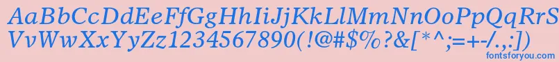 OlympianltstdItalic Font – Blue Fonts on Pink Background