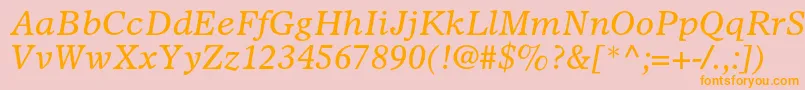 OlympianltstdItalic Font – Orange Fonts on Pink Background
