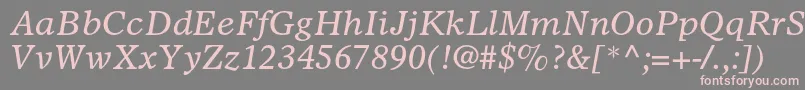 OlympianltstdItalic Font – Pink Fonts on Gray Background