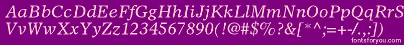 OlympianltstdItalic Font – Pink Fonts on Purple Background