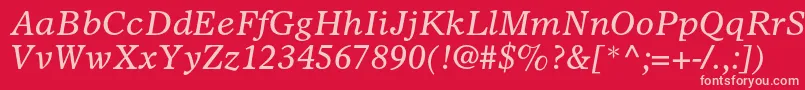 OlympianltstdItalic Font – Pink Fonts on Red Background