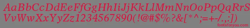 OlympianltstdItalic Font – Red Fonts on Gray Background