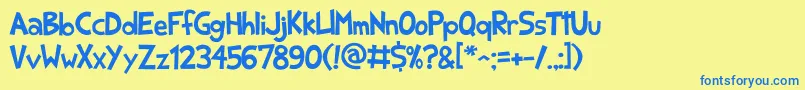Srf2 Font – Blue Fonts on Yellow Background