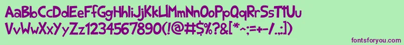 Srf2 Font – Purple Fonts on Green Background