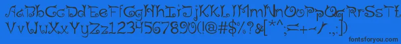 Riau Font – Black Fonts on Blue Background