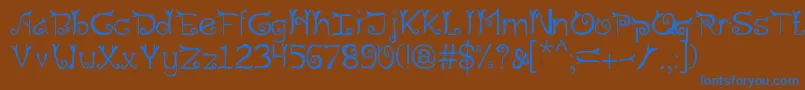 Riau Font – Blue Fonts on Brown Background