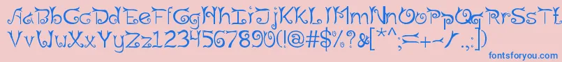 Riau Font – Blue Fonts on Pink Background