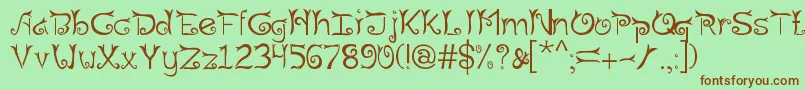 Riau Font – Brown Fonts on Green Background