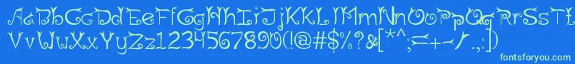 Riau Font – Green Fonts on Blue Background