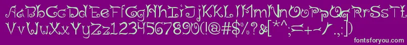 Riau Font – Green Fonts on Purple Background