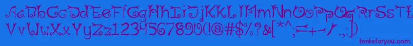 Riau Font – Purple Fonts on Blue Background