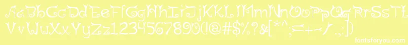 Riau Font – White Fonts on Yellow Background