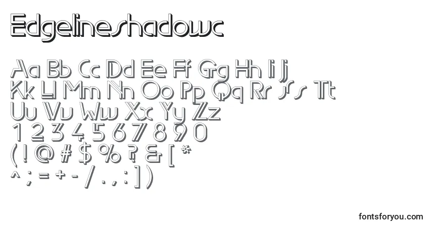 Edgelineshadowc-fontti – aakkoset, numerot, erikoismerkit