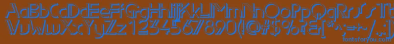 Edgelineshadowc Font – Blue Fonts on Brown Background