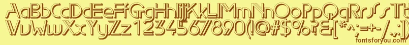 Więcej informacji o czcionce Edgelineshadowc Czcionka Edgelineshadowc – brązowe czcionki na żółtym tle