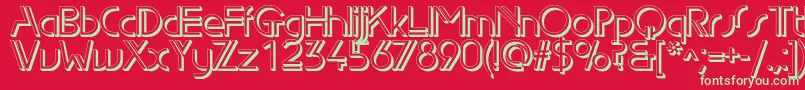 Edgelineshadowc Font – Green Fonts on Red Background