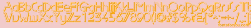 Edgelineshadowc-Schriftart – Orangefarbene Schriften auf rosa Hintergrund
