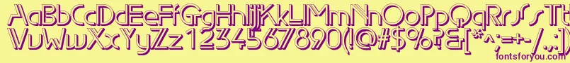 Edgelineshadowc Font – Purple Fonts on Yellow Background