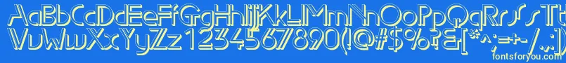 Edgelineshadowc Font – Yellow Fonts on Blue Background