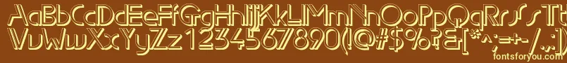 Edgelineshadowc Font – Yellow Fonts on Brown Background