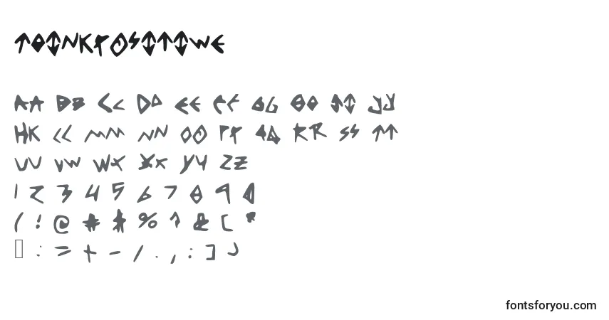 A fonte Thinkpositive – alfabeto, números, caracteres especiais