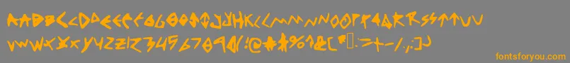 フォントThinkpositive – オレンジの文字は灰色の背景にあります。