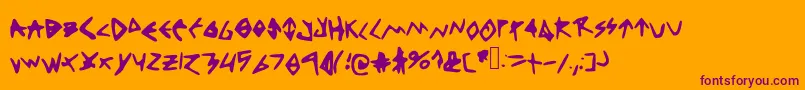 フォントThinkpositive – オレンジの背景に紫のフォント