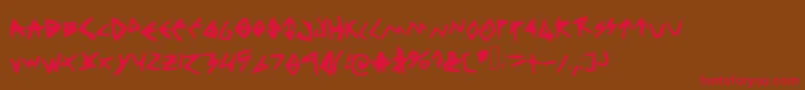 Thinkpositive-Schriftart – Rote Schriften auf braunem Hintergrund