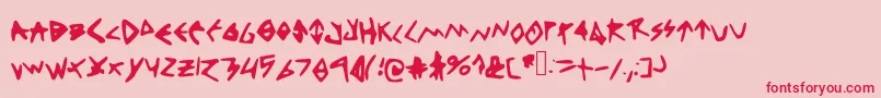 フォントThinkpositive – ピンクの背景に赤い文字