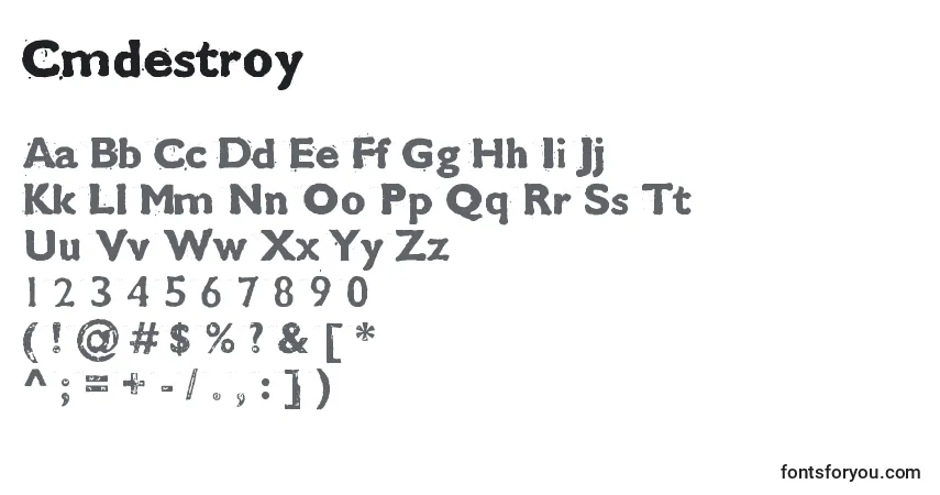 Шрифт Cmdestroy – алфавит, цифры, специальные символы