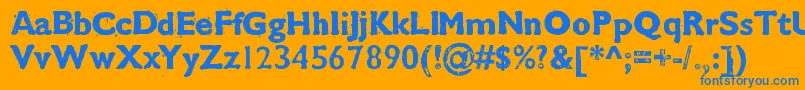 Cmdestroy Font – Blue Fonts on Orange Background