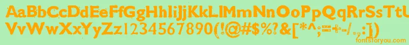 Cmdestroy Font – Orange Fonts on Green Background