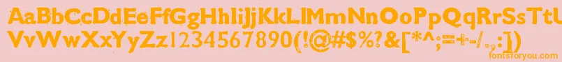 Cmdestroy Font – Orange Fonts on Pink Background