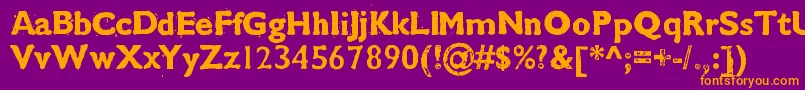 Cmdestroy Font – Orange Fonts on Purple Background