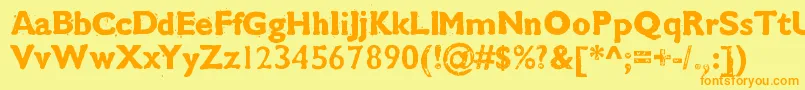 Cmdestroy Font – Orange Fonts on Yellow Background