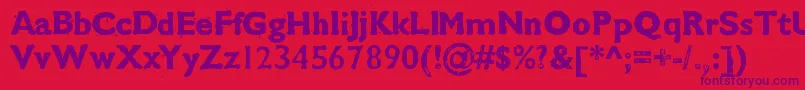 Cmdestroy Font – Purple Fonts on Red Background