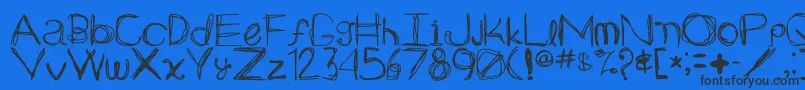 Arg219am-Schriftart – Schwarze Schriften auf blauem Hintergrund