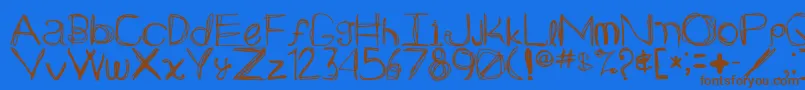 Fonte Arg219am – fontes marrons em um fundo azul