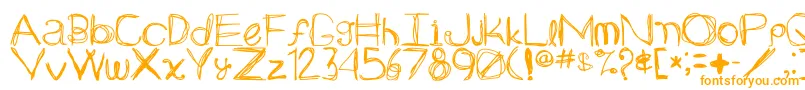 フォントArg219am – 白い背景にオレンジのフォント