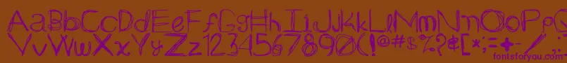 Arg219am Font – Purple Fonts on Brown Background