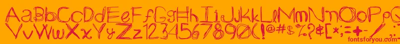 フォントArg219am – オレンジの背景に赤い文字