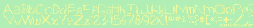 Arg219am Font – Yellow Fonts on Green Background