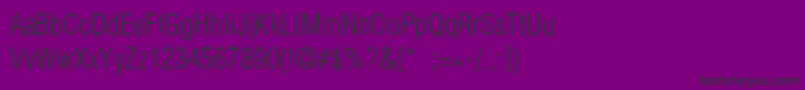 フォントHelveticaCondensedLightLi – 紫の背景に黒い文字