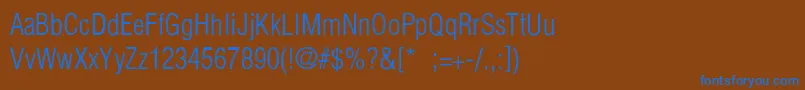 Fonte HelveticaCondensedLightLi – fontes azuis em um fundo marrom