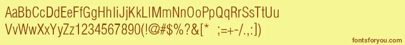 HelveticaCondensedLightLi Font – Brown Fonts on Yellow Background