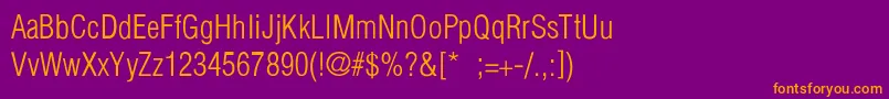 HelveticaCondensedLightLi Font – Orange Fonts on Purple Background